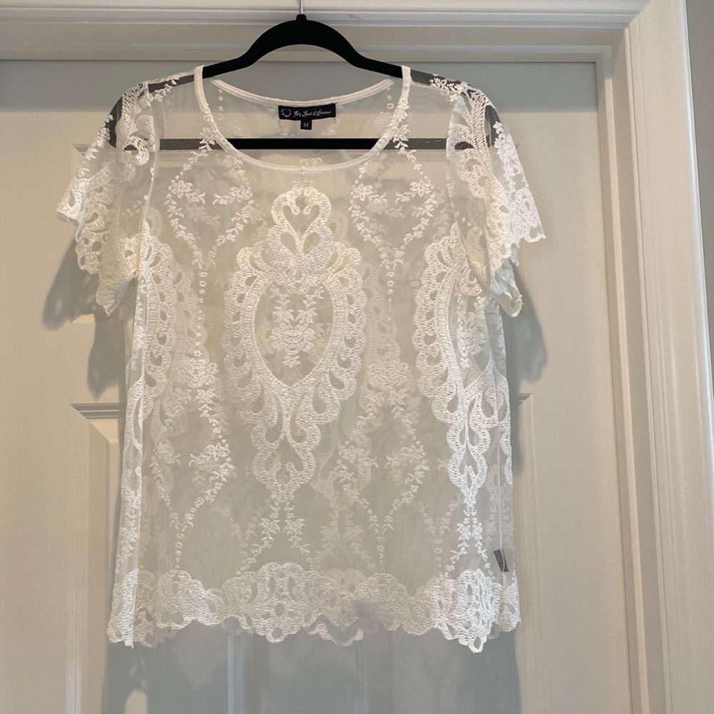 For Love & Lemons Sheer Lace Top
